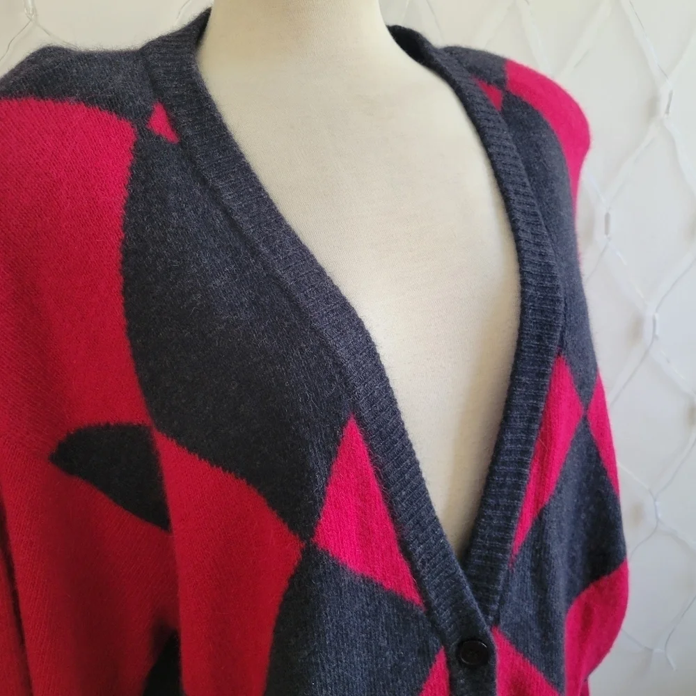 Checkerboard Cardigan Sweater • Breckenridge II • Size 2X